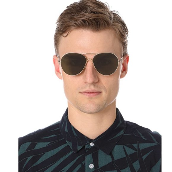 OLIVER PEOPLES ROCKMORE 58mm Sun MSRP$472 Antique Gold/Green Wash Great Reviews main image 8